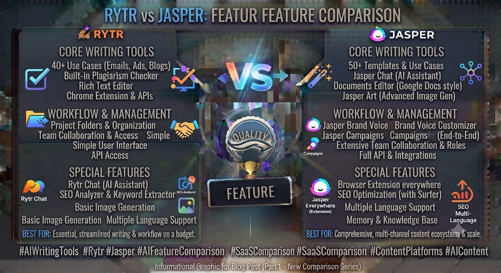 Rytr vs Jasper Feature Comparison
