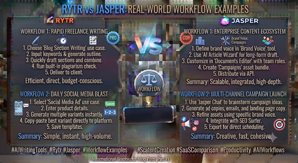 Rytr vs Jasper Real World Workflow Examples