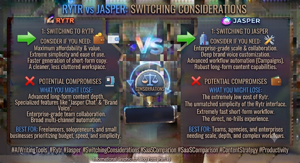 Rytr vs Jasper Switching Considerations