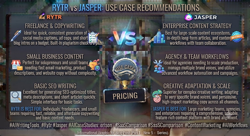 Rytr vs Jasper Use Case Recommendations