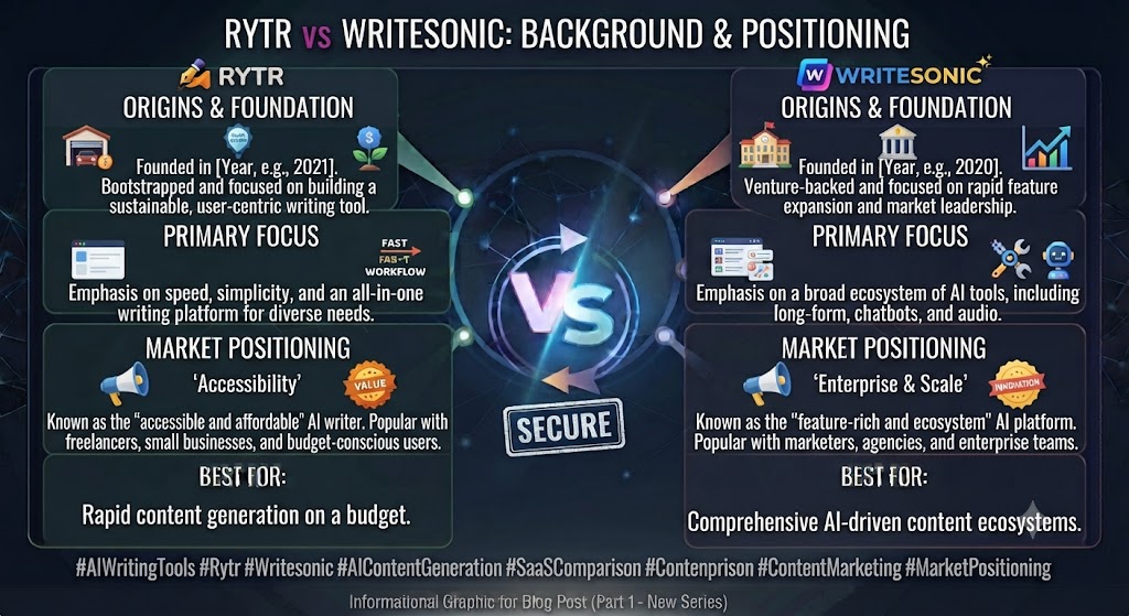 Rytr vs Writesonic Background and Positioning