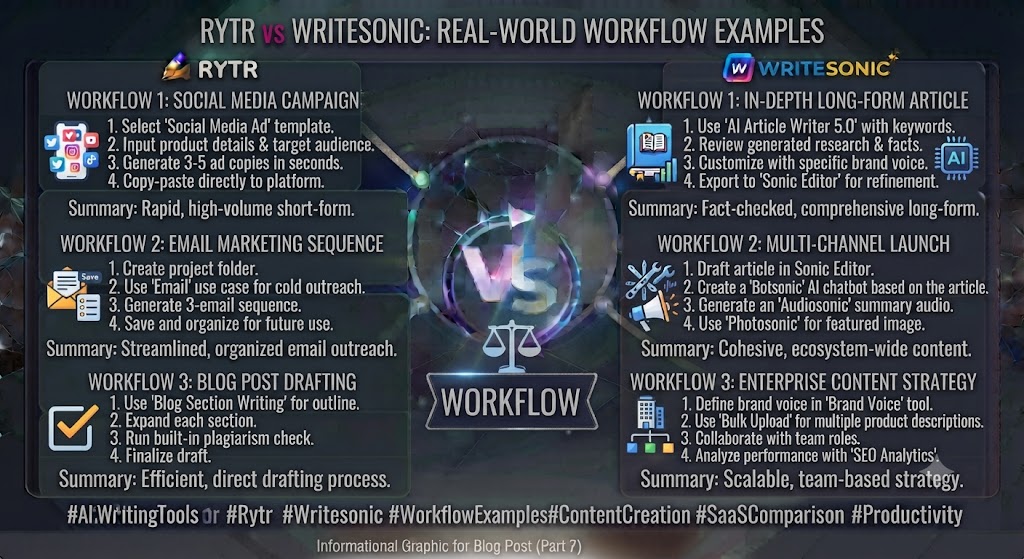 Rytr vs Writesonic Real World Workflow Examples