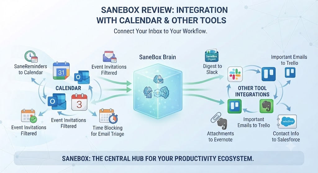 SaneBox Review Integration with Calendar and Other Tools
