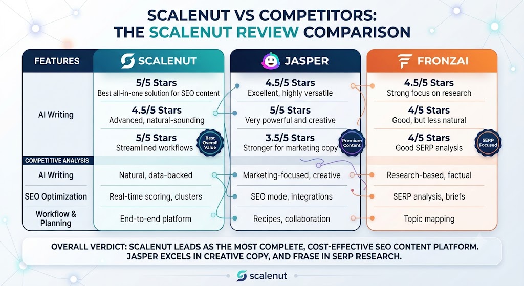 Scalenut vs Competitors The Scalenut Review Comparison