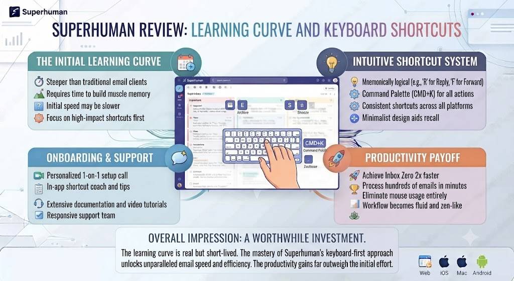 Superhuman Review Learning Curve and Keyboard Shortcuts