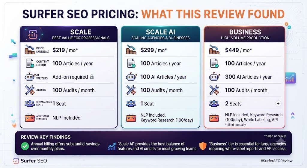 Surfer SEO Pricing What This Surfer SEO Review Found