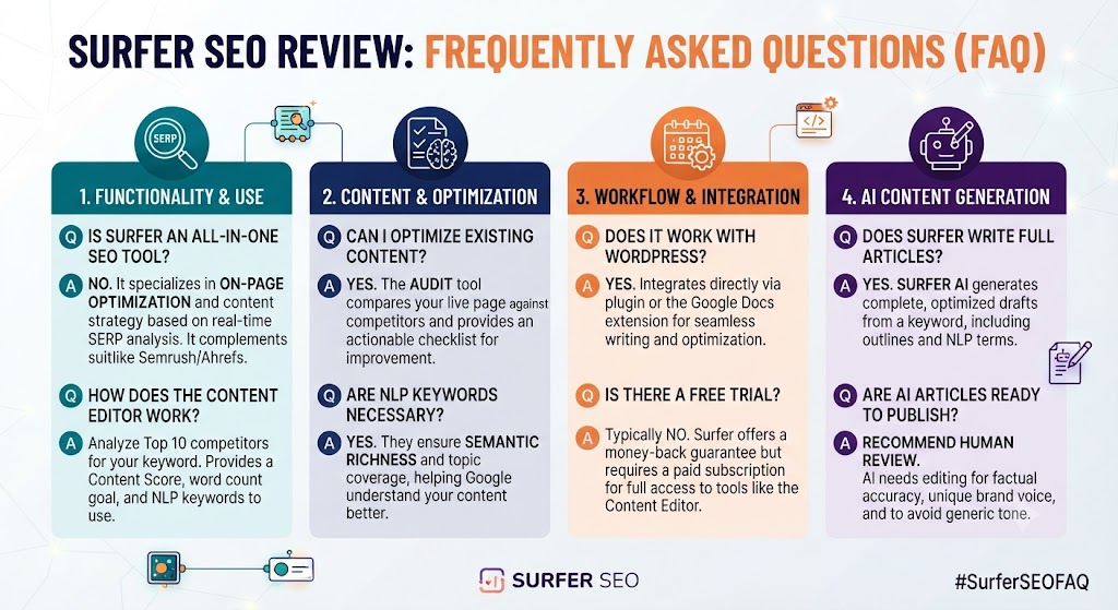 Surfer SEO Review Frequently Asked Questions