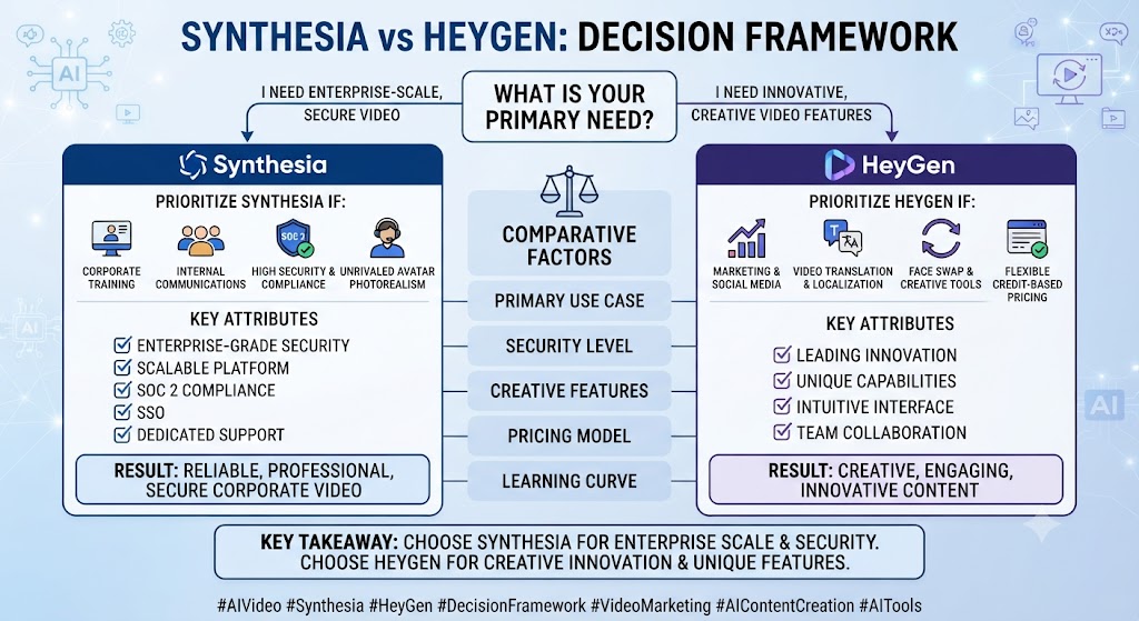 Synthesia vs HeyGen Decision Framework