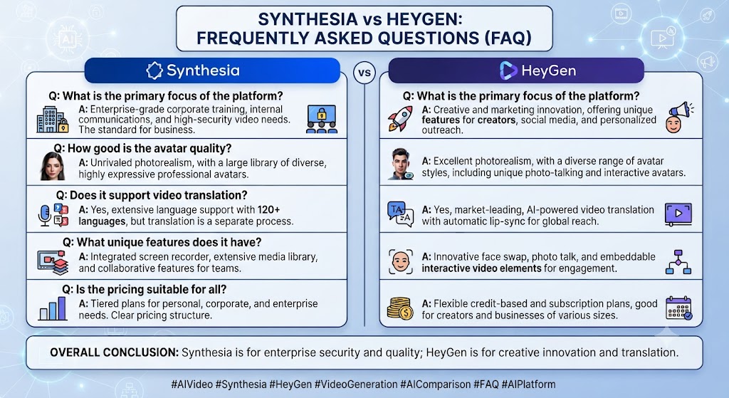 Synthesia vs HeyGen FAQ