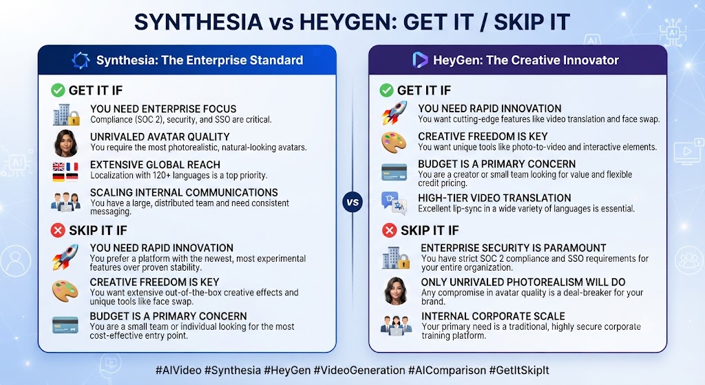 Synthesia vs HeyGen Get It Skip It