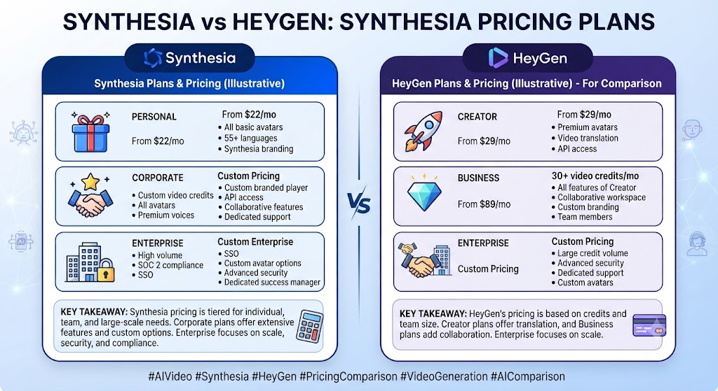 Synthesia vs HeyGen Synthesia Pricing