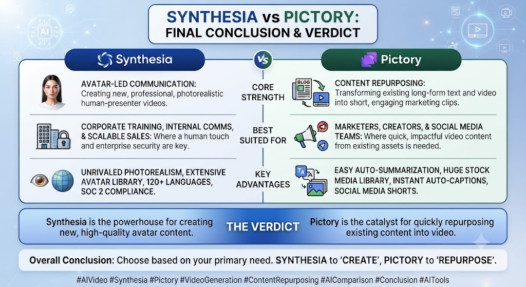 Synthesia vs Pictory Conclusion