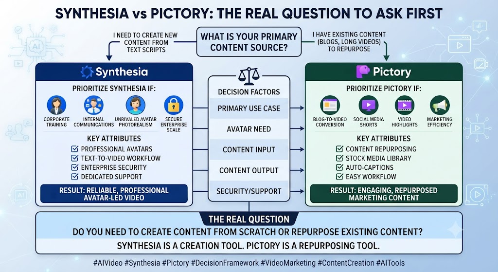 Synthesia vs Pictory Decision Framework The Real Question to Ask First