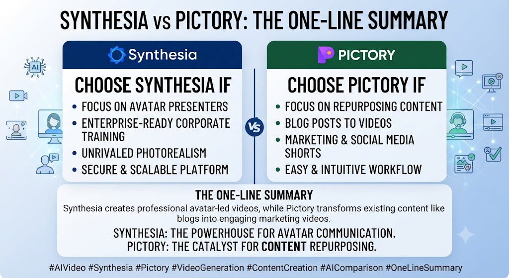 Synthesia vs Pictory The One Line Summary