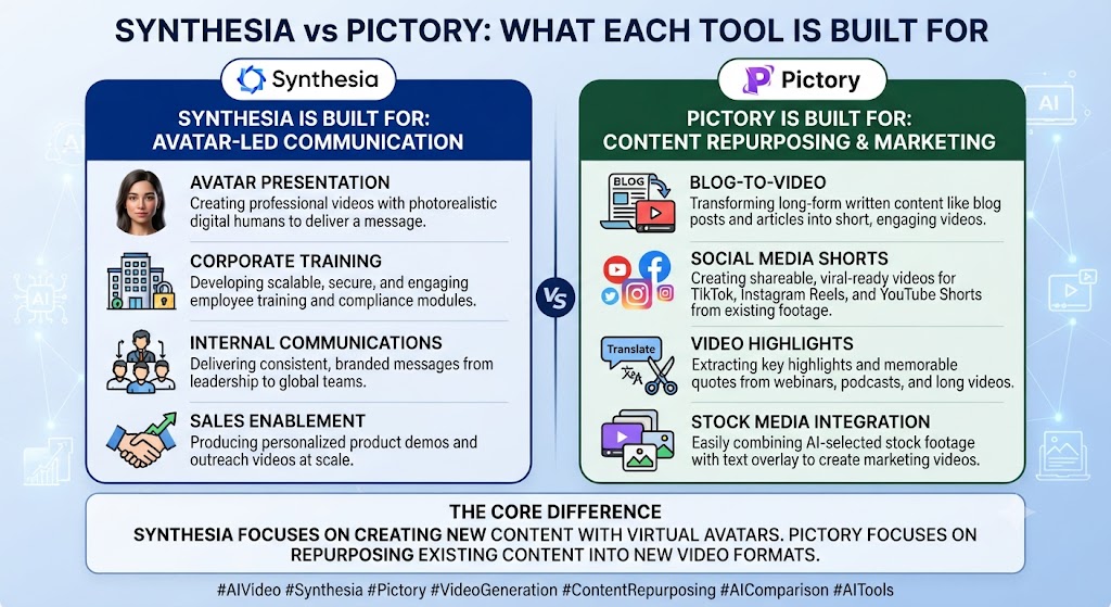 Synthesia vs Pictory What Each Tool Is Built For