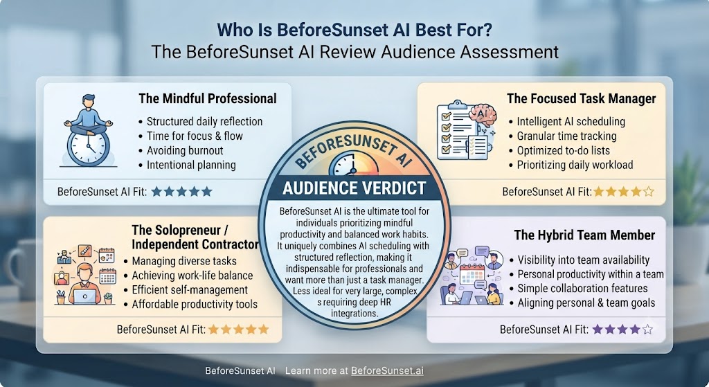 Who Is BeforeSunset AI Best For The BeforeSunset AI Review Audience Assessment
