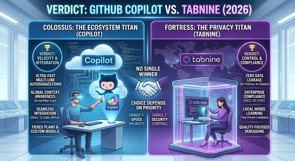 Verdict Box for GitHub Copilot vs Tabnine 2026