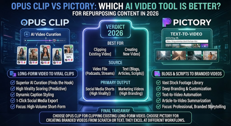 Opus Clip vs Pictory 2026: Which AI Video Tool Is Better for Repurposing Content?
