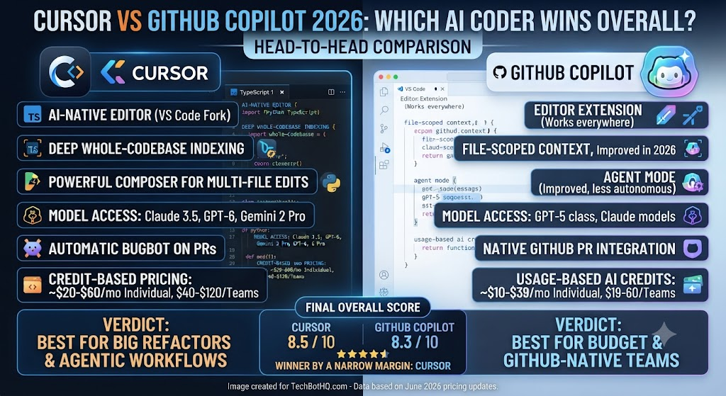 Cursor vs GitHub Copilot 2026: Which AI Coder Wins Overall?