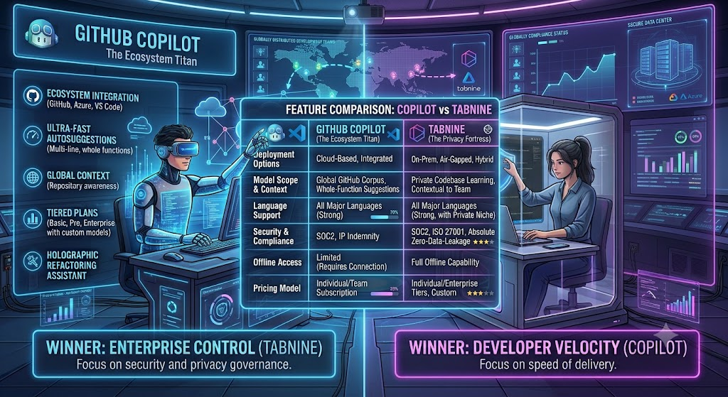 Feature Comparison: GitHub Copilot vs Tabnine