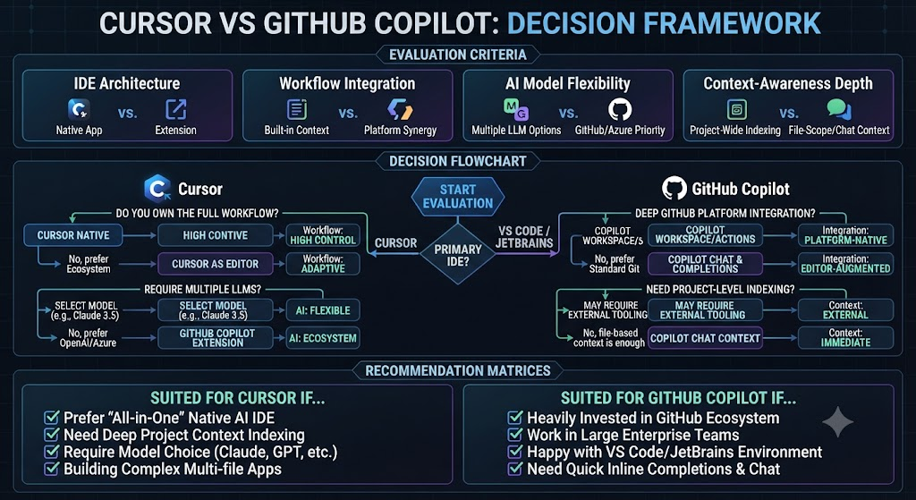 Cursor vs GitHub Copilot: Decision Framework