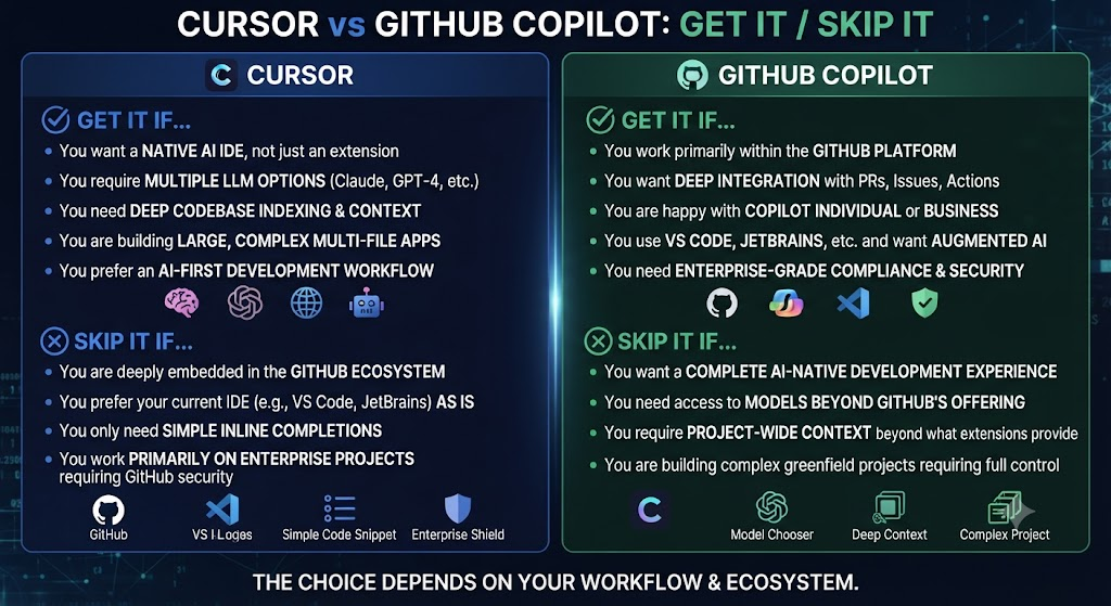Cursor vs GitHub Copilot: Get It / Skip It