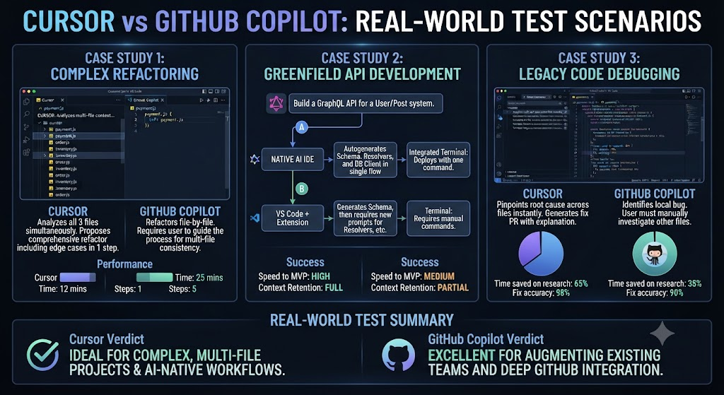 Cursor vs GitHub Copilot Real-World Test