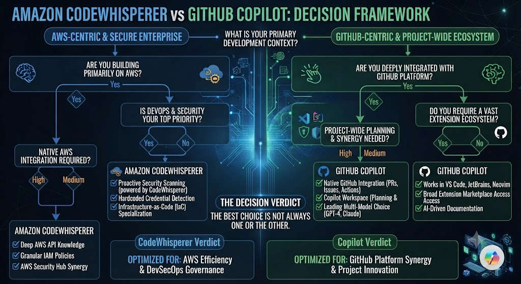 Amazon CodeWhisperer vs GitHub Copilot: Decision Framework
