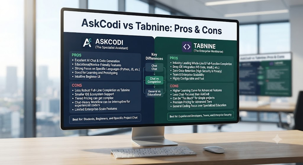 AskCodi vs Tabnine: Pros & Cons