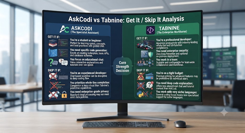 AskCodi vs Tabnine: Get It / Skip It