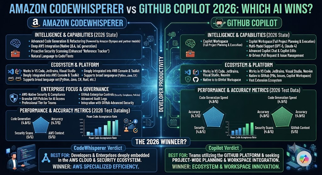 Amazon CodeWhisperer vs GitHub Copilot 2026: Which AI Wins?