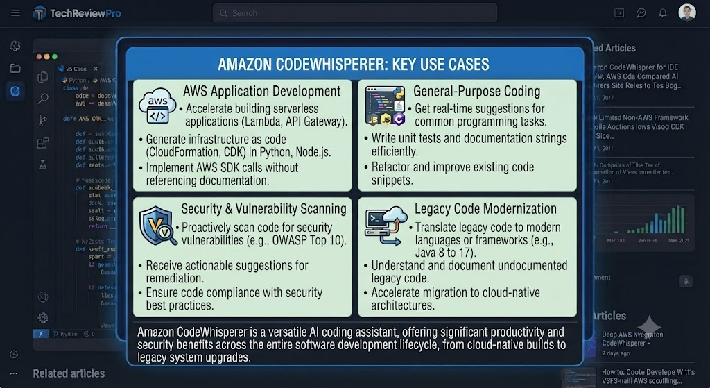 Amazon CodeWhisperer: Use Cases