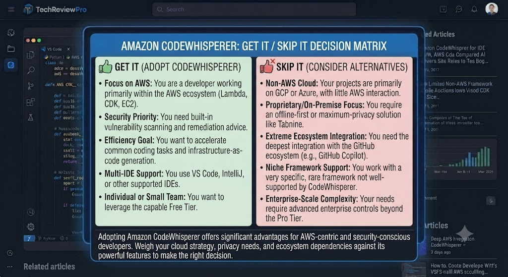 Amazon CodeWhisperer: Get It / Skip It