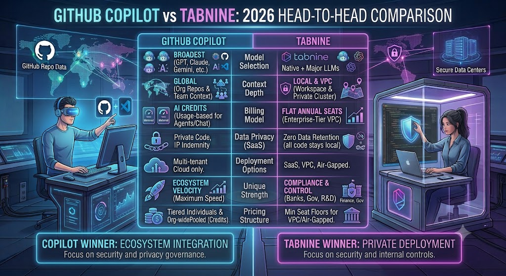 GitHub Copilot vs Tabnine: Head-to-Head Comparison Table