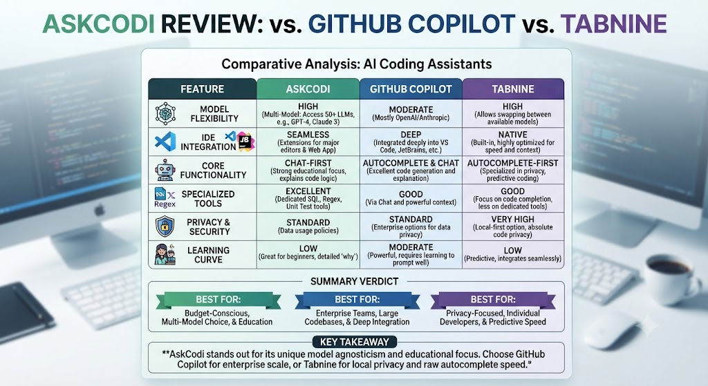 AskCodi Review: vs GitHub Copilot vs Tabnine