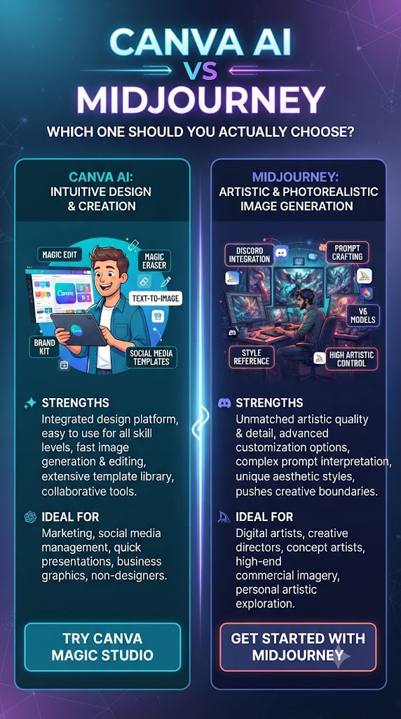 Canva AI vs Midjourney Which One Should You Actually Choose