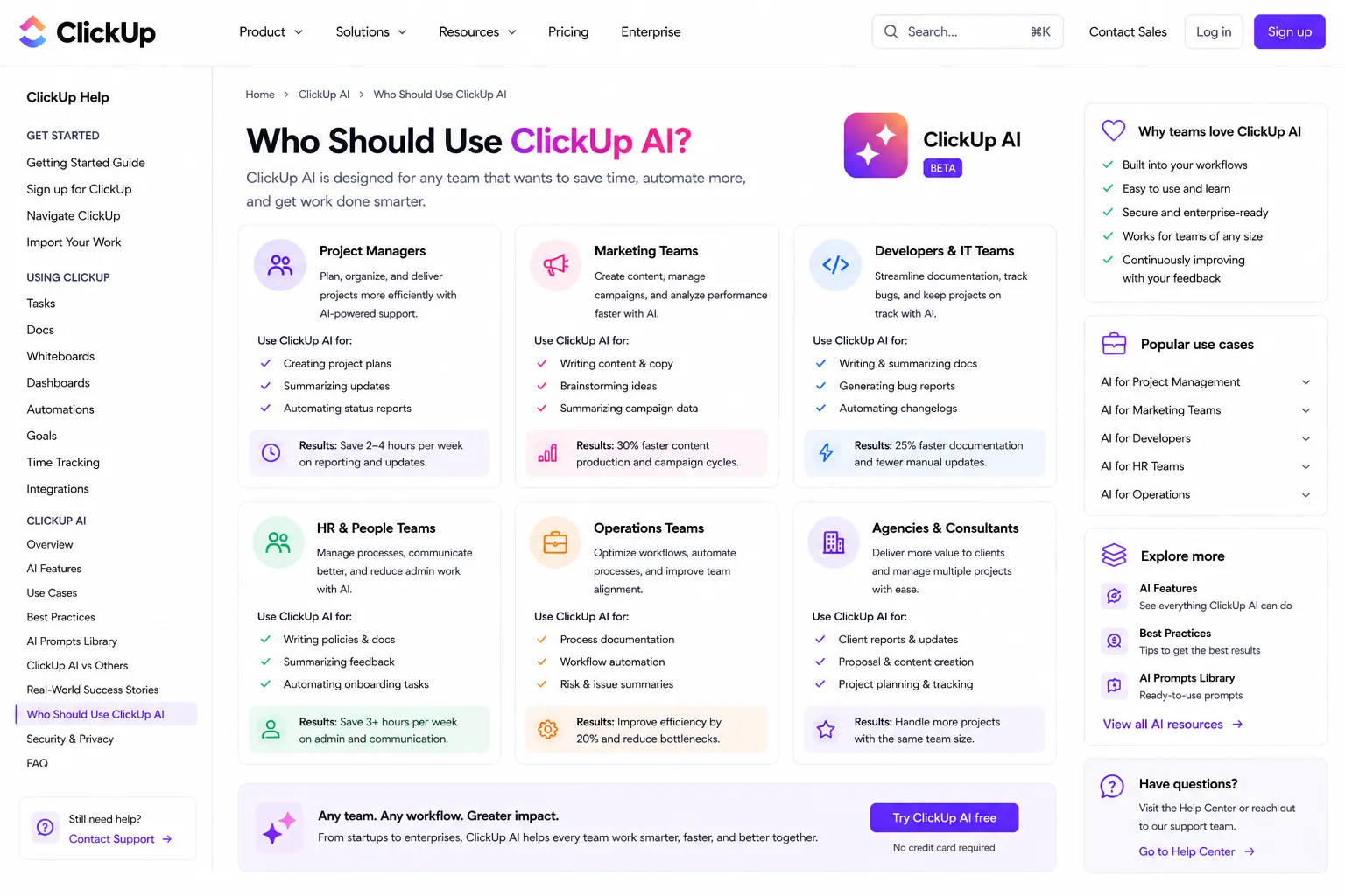 Who should use ClickUp AI